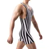 Men's Body Shapers Mens Slim Bodysuit Wrestling Singlets Jumpsuits Sexy Lingerie Fetish Zebra Print Bodywear Sleepwear Onesie