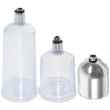 Servies Sets 3 Stuks Opslag Fles Glazen Pot Plastic Bekers Clear Dispenser Airbrush Flessen Metalen Lege Portie Pot Terrarium Tank