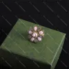 3 -stycken Set Flower Rings Diamond Designer Rings for Women Pearl Letter Crystal Ring With Box