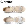 Chaussures de danse CINMIDY Satin Glitter Chaussures de danse Femmes Chaussures de danse latine Danse de salon Talons hauts Chaussures de soirée Femmes Chaussures de mariage 230715