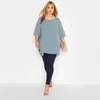 Kvinnors plus storlek tshirt plus size lossa batwing hylsa elegant sommarkapapblus kvinnor 34 ärm avslappnad arbetskontor tunika toppar stora storlek kläder 7xl 230715