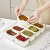 Storage Bottles Multi Compartments Pantry Tray Lightweight Spice Rack Freshness Enhancing Organizer For Your Kitchen Or Cabinet