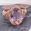 Anneaux de mariage TOBILO arrivée bague de fiançailles mode proposition de couleur or rose pour les femmes avec mignon rose clair CZ pierre bijoux à la mode