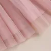 Robes fille enfants filles robe couleur unie sans manches cravate bandoulière couches Tulle Cami été vêtements décontractés princesse