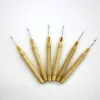 Wooden Handle Hook Needle Lace Wig Making Knitting Micro Ring Loop Hair Extension Weaving Crochet Hook Needles Tools