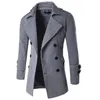 Men's Trench Coats Men British Style Double Breasted Top Coat Mens Long Masculino Male Clothing Classic Drop Overcoat0ffw