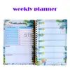 Anteckningar Anmärkningar 5.1 "X 7.6" 2023 Weekly och Monthly Planner Frosted Cover Wirebound Horario Mensual Fast Drop Shipping X0715