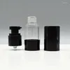 Bouteilles de stockage 50 ml 30 ml 15 ml vide classique noir pompe à lotion sans air bouteille transparente en plastique emballage cosmétique conteneur de voyage rechargeable