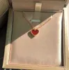 Designer klaver kettingen 925 zilveren kleine rode hart ketting vrouwen 18K liefde agaat sleutelbeen ketting rose kleur gift FJ5U