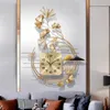 Wanduhren Nordic Luxus Schmiedeeisen Gold Uhr Wandmalereien Hause Wohnzimmer Hängende Dekoration El Mute Uhr Aufkleber Handwerk