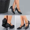 Dance Shoes Women's Elegant Ballroom Party Modern Latin Dance Shoes Satin Prom Social Waltz Tango Dancing Heels Closed Toe Salsa Shoes 230715