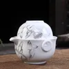 Il set da tè in ceramica include 1 pentola 1 tazza Elegante Gaiwan Teiera bella e facile Bollitore Teiera in porcellana bianca e blu Preferenza291f