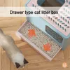 Other Cat Supplies Front Entry Top Exit Cat Litter Box with Lid Foldable Large Kitty Litter Boxes Drawer type Cats Toilet Including Plastic Scoop 230715
