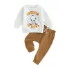 Ensembles de vêtements CitgeeAutumn Halloween enfant en bas âge bébé garçons tenues imprimer sweat à manches longues et pantalon élastique vêtements d'automne