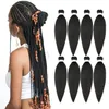 Easy Braid vorgedehntes Flechthaar, 66 cm, professionelle schwarze Bündel, Heißwassereinstellung, Yaki-gerade, juckreizfrei, für Häkelzöpfe, Box-Frauen