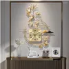 Wanduhren Nordic Luxus Schmiedeeisen Gold Uhr Wandmalereien Hause Wohnzimmer Hängende Dekoration El Mute Uhr Aufkleber Handwerk
