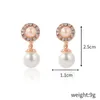 Dos Boucles D'oreilles Baroque Perle Oreille Clips Pour Femmes Adolescentes CZ Simulé Clip Sur Hypoallergénique Non Percé