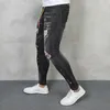 Männer Jeans Ankunft Koreanischen Stil Klassisch Schlank Solide Luxus Ripped Loch Patch Stretch Skinny Hosen Baumwolle Hosen