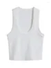 Vrouwen Tanks U-hals Brede Rand Vesten 2023 Zomer Mode Sexy Crop Tops Sling Vest Camis