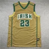 GH St. Vincent Mary School Irish High LeBron James Basketball Jersey Mitch och Ness Throwback Gold White Green Size S-XXL