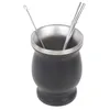 8OZ Argentina Mate Cup 304 Stainless Steel Water Cup with straw and brush