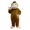 2019 Descuento de fábrica Curious George Monkey Mascot Disfraces Dibujos animados Disfraces Fiesta de Halloween Costume321F