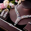 Wedding Jewelry Sets CWWZircons Heavy Cubic Zircon Stone Work Multicolor Big Necklace Arabic Dubai Bridal Set Luxury Accessories T666 230717