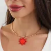 Pendant Necklaces 1 Piece Glass Sun Flower Charm Cuff Choker Necklace For Women