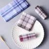 Handkerchiefs 5Pcslot Square Plaid Stripe Handkerchiefs Men Classic Vintage Pocket Cotton Towel For Wedding Party 38*38cm Random 230717