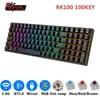 Claviers RK ROYAL KLUDGE RK100 2.4G sans fil/Bluetooth/filaire RGB clavier mécanique 100 touches - clavier de jeu russe interchangeable Gamer 230715