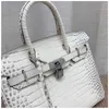 Çanta Platin Luxurys Deri Yüksek Hassas Kadın Çantası Himalaya Beyaz Timsah Desen Kakma Elmas Çantası Tek Omuz Messenger Çantası