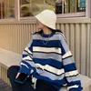 Women's Sweaters Pullovers Women Striped Simple O-neck Long Sleeve Fashion Casual Thicken Winter Street Tender Couple All Match Basic Design