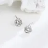 Stud Earrings S925 STERLING SILVER DELICATE MINI Rose Temperament Elegant Female Jewelry Ornaments