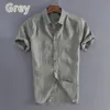 Camisetas para hombre Camisas de manga corta para hombre Algodón Lino Verano Color sólido Cuello vuelto Secado rápido Estilo informal de playa Tallas grandes 230715