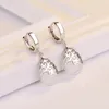 Boucles d'oreilles pendantes exquise rose Imitation opale pierre de lune européenne américaine 925 argent aiguille goutte boucle d'oreille mode femme accessoire d'oreille