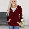 Hoodies للسيدات الخريف 2023 هوديي سستة المعاطف الصلبة معاطف من النوع الثقيل للنساء بالإضافة إلى حجم 3xl عرضة ضئيلة ضئيلة معطف مكثف معطف للسيدات