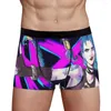 Cueca Jinx com gesto de arma cueca boxer arcana League of Legends anime altamente respirável shorts estampados de alta qualidade