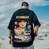 Männer T-Shirts Lustige Bär Astronaut Gedruckt Übergroße T-shirts Männliche Sommer Kurzarm T-shirts Paare Y2K T Tops Hip Hop Kleidung 230715