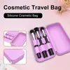 Borse portaoggetti Borsa per pennelli trucco in silicone Cosmetico portatile Per donna Grande capacità Impermeabile Comodo lavaggio da viaggio