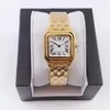 U1 Top AAA Нарученные на наручных часах Santos Fashion Woman Square Gold Watch Casual Lady Quartz Panthere de Gate 316L Band Bread Bracelet Montres Reloj