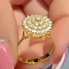 Embellished With White Cubic Zirconia Gold / Silver Color Rings For Women Banquet Party Jewelry Fashion Rings