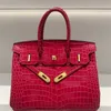 Luxurys in pelle Platinum borsetta in Platinum Modello di coccodrillo di fascia alta francese Borsa reale Crocodile Borsa da donna Campione ad alta capacità con una spalla inclinata