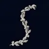 HOT Tiara HighQuality Bruiloft Haaraccessoires 3A CZ Blad Bloem Haarband Bruids Kroon Bruiloft Hoofdtooi L230704