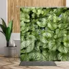 Douchegordijnen 3D Groene Plant Blad Landschap Bad Douchegordijn Zomer Bladeren Bos Baddoek Product Met Haak Badkamer Gordijn Muur Decor