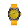 Ny automatisk rörelse Mens Watch 43mm Yellow Face Watches rostfritt stål Mekanisk gentleman armbandsur man sport armbandsur designer montre de luxe