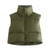 lu Vrouwen Puffer Vest Herfst Winter Warm Vest Mouwloos Stand Kraag Dubbelzijdig Uitloper Jas Vesten Mode Streetwear