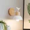 Wall Lamp Bird Sconce Nordic Wood Moderna LED -lampor Fixtur Hemdekoration för sovrum badrum rumsdekor lues