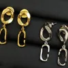 Bayanlar basit küpeler şık cazibe altın küpeler kulaklıklar tasarımcı şık mücevher vintage içi boş mücevher headdress kutu paketi ile