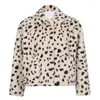 Women's Jackets Leopard Teddy Soft Furry Winter Jacket Female Coats Fad Fall Warm Faux Fur Turn-Down Collar Long Sleeve Button Outwear