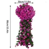 Fleurs décoratives Violet fleur artificielle vignes esthétiques tenture murale pour l'extérieur Simulation saint valentin décor de fête de mariage